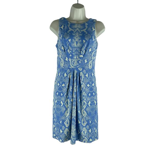 J. McLaughlin Catalina Snakeskin Sheath Mini Dress Blue Tan Size XS - Picture 1 of 9